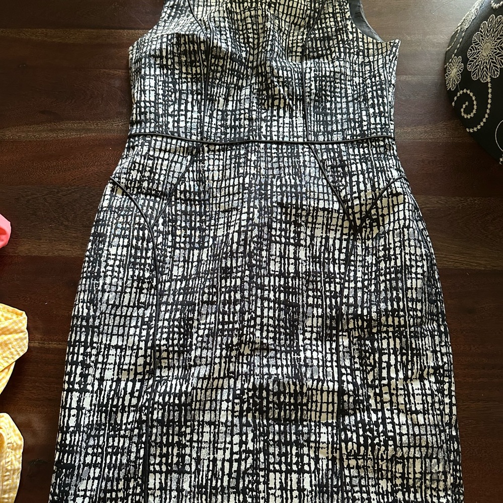 H&M Black and White Pleated Halter Dress